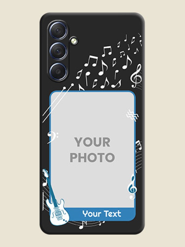 Custom Musical Theme Design with Text - Photo on Space Black Soft Matte Mobile Case - Galaxy F54 5G - alternate view