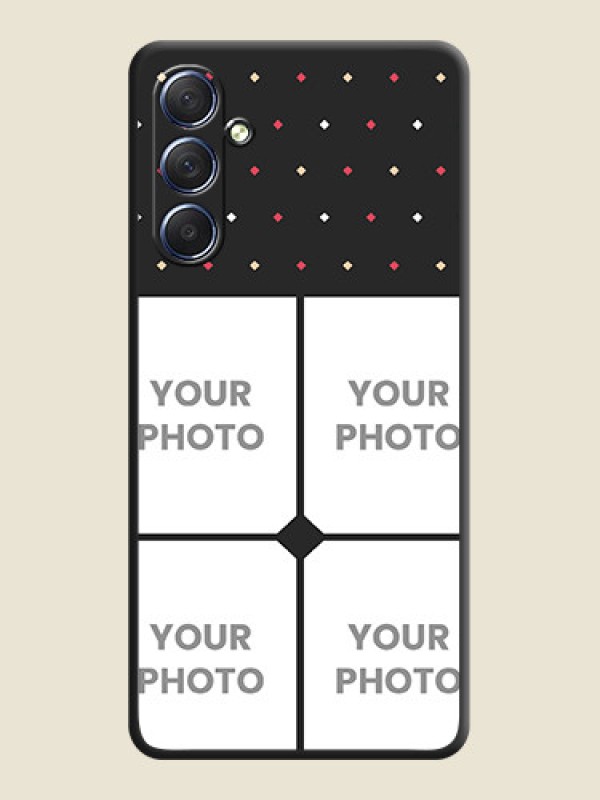 Custom Multicolor Dotted Pattern with 4 Image Holder on Space Black Custom Soft Matte Phone Cases - Galaxy F54 5G - alternate view