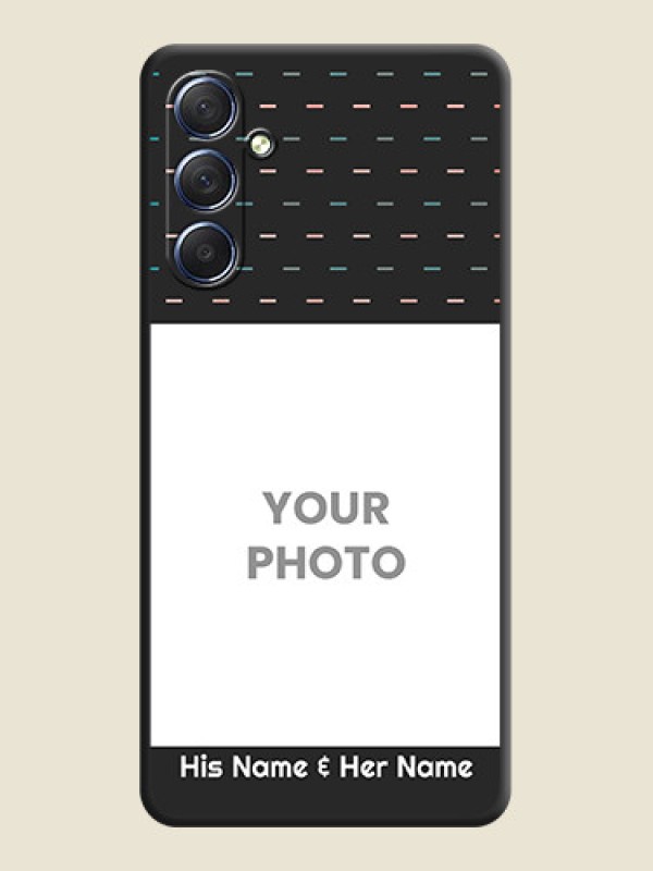 Custom Line Pattern Design with Text on Space Black Custom Soft Matte Phone Back Cover - Galaxy F54 5G - alternate view