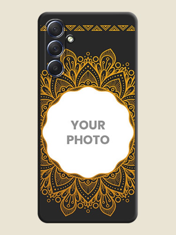 Custom Round Image with Floral Design - Photo on Space Black Soft Matte Mobile Cover - Galaxy F54 5G - alternate view