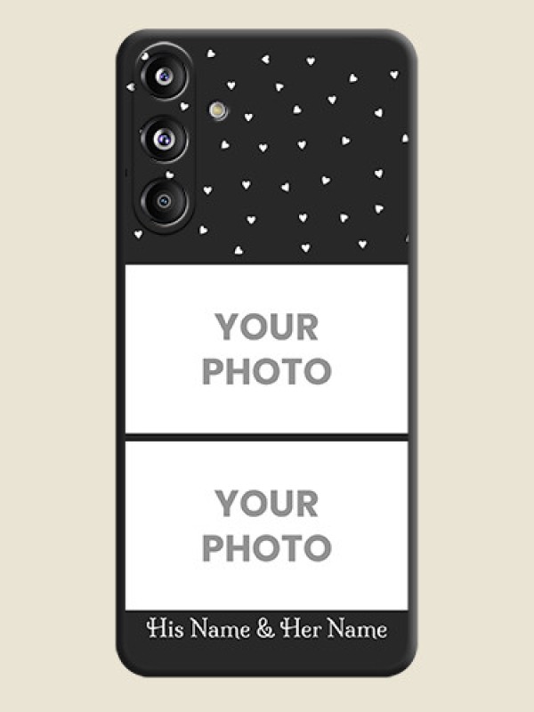 Custom Miniature Love Symbols with Name On Space Black Custom Soft Matte Mobile Back Cover - Galaxy F55 5G - alternate view