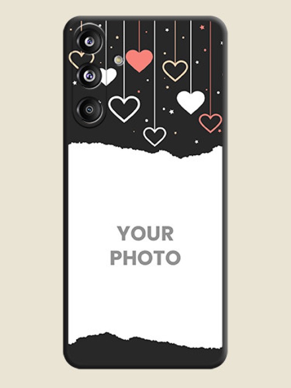 Custom Love Hangings with Splash Wave Picture On Space Black Custom Soft Matte Mobile Back Cover - Galaxy F55 5G - alternate view