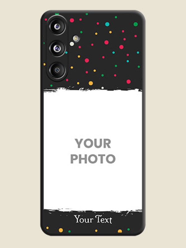 Custom Multicolor Dotted Pattern with Text On Space Black Custom Soft Matte Mobile Back Cover - Galaxy F55 5G - alternate view