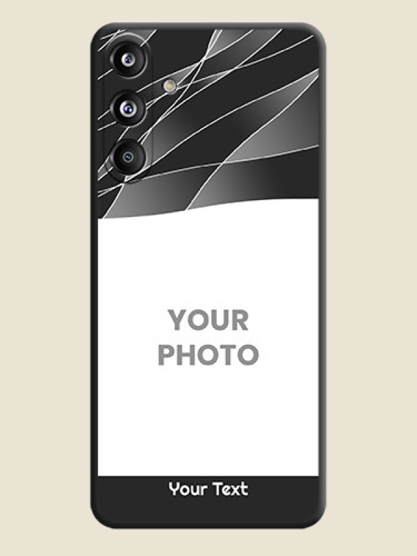 Custom Mixed Wave Lines on Photo On Space Black Custom Soft Matte Mobile Back Cover - Galaxy F55 5G - alternate view