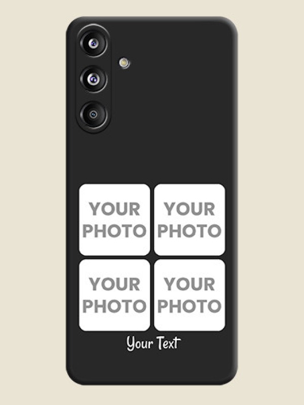 Custom Floral Art with 6 Image Holder on Photo On Space Black Custom Soft Matte Mobile Back Cover - Galaxy F55 5G - alternate view