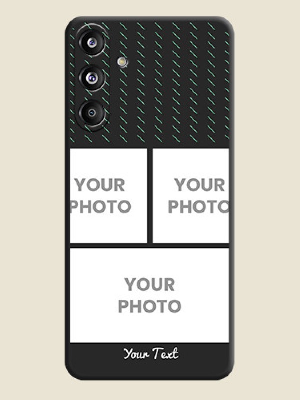 Custom Cross Dotted Pattern with 2 Image Holder On Space Black Custom Soft Matte Mobile Back Cover - Galaxy F55 5G - alternate view