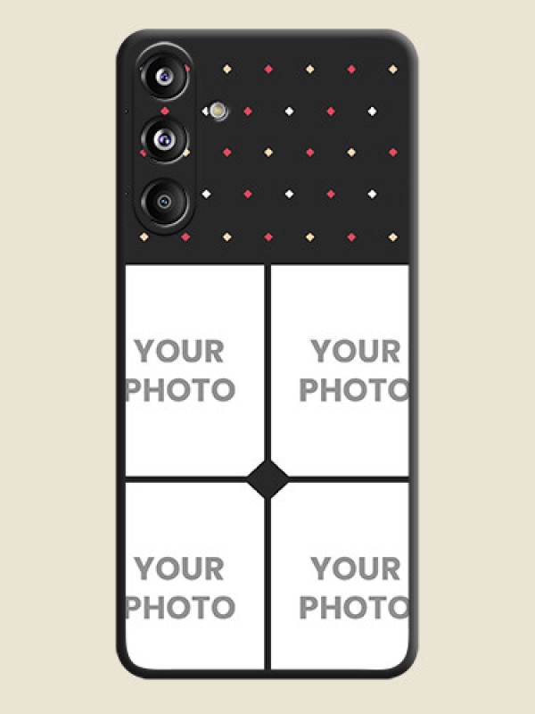 Custom Multicolor Dotted Pattern with 4 Image Holder On Space Black Custom Soft Matte Mobile Back Cover - Galaxy F55 5G - alternate view