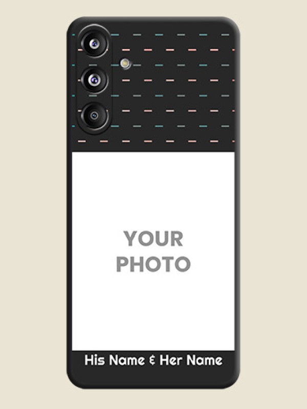 Custom Line Pattern Design with Text On Space Black Custom Soft Matte Mobile Back Cover - Galaxy F55 5G - alternate view