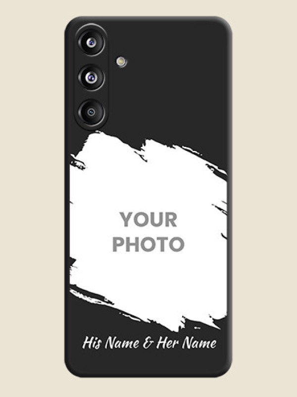Custom Grunge Brush Strokes on Photo On Space Black Custom Soft Matte Mobile Back Cover - Galaxy F55 5G - alternate view