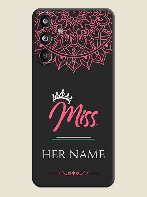 Custom Mrs Name with Floral Design On Space Black Custom Soft Matte Mobile Back Cover - Galaxy F55 5G - alternate view
