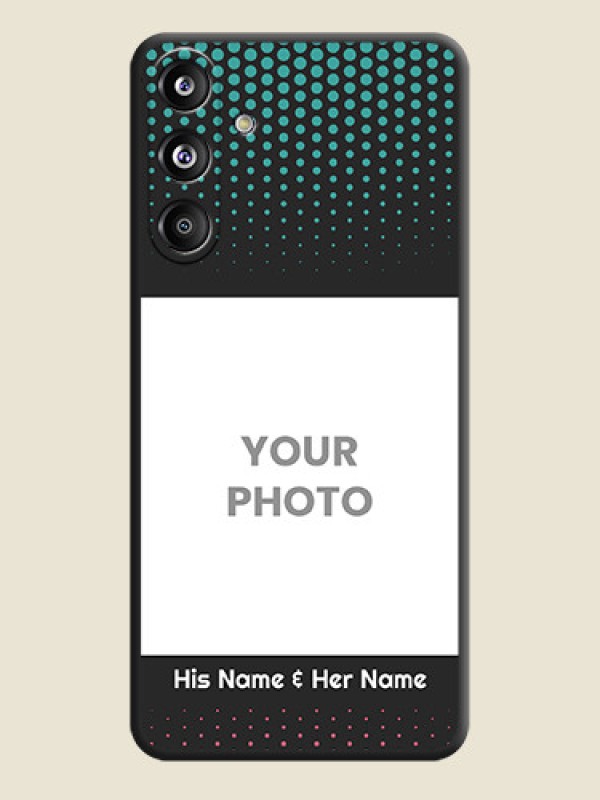 Custom Faded Dots with Grunge Photo Frame and Text On Space Black Custom Soft Matte Mobile Back Cover - Galaxy F55 5G - alternate view