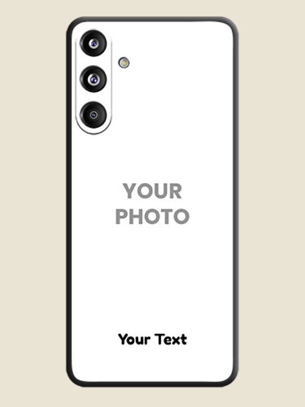 Custom Full Single Pic Upload With Text On Space Black Custom Soft Matte Mobile Back Cover - Galaxy F55 5G - alternate view