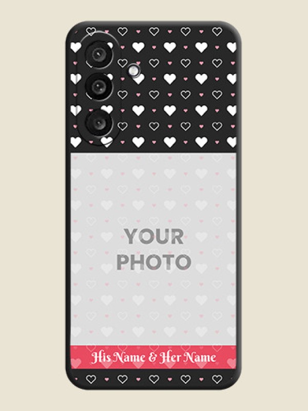 Custom White Color Love Symbols with Text Design on Photo On Space Black Custom Soft Matte Mobile Back Cover - Samsung Galaxy F56 5G - alternate view