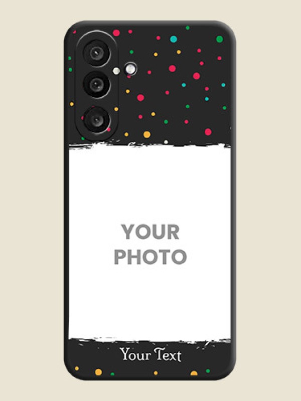 Custom Multicolor Dotted Pattern with Text On Space Black Custom Soft Matte Mobile Back Cover - Samsung Galaxy F56 5G - alternate view