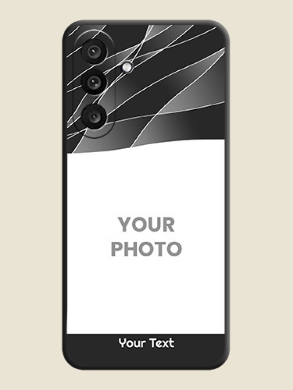Custom Mixed Wave Lines on Photo On Space Black Custom Soft Matte Mobile Back Cover - Samsung Galaxy F56 5G - alternate view