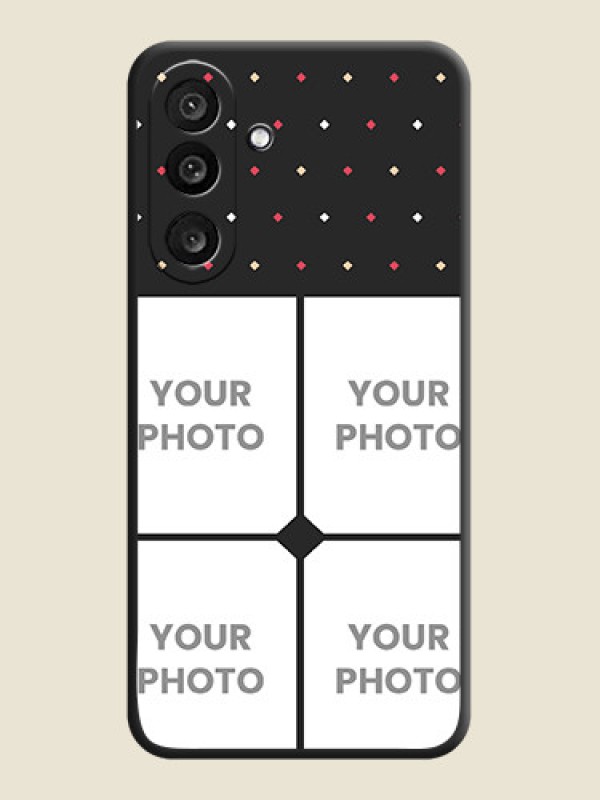 Custom Multicolor Dotted Pattern with 4 Image Holder On Space Black Custom Soft Matte Mobile Back Cover - Samsung Galaxy F56 5G - alternate view
