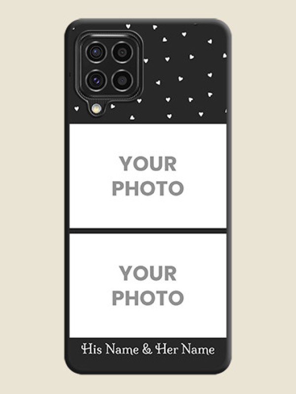 Custom Miniature Love Symbols with Name on Space Black Custom Soft Matte Back Cover - Galaxy F62 - alternate view
