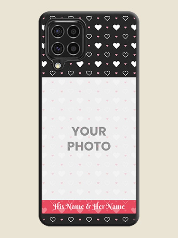 Custom White Color Love Symbols with Text Design on Photo on Space Black Soft Matte Phone Cover - Galaxy F62 - alternate view