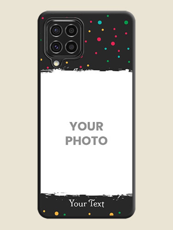 Custom Multicolor Dotted Pattern with Text on Space Black Custom Soft Matte Phone Back Cover - Galaxy F62 - alternate view