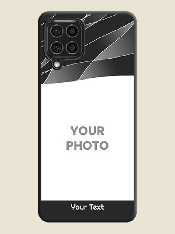 Custom Mixed Wave Lines on Photo on Space Black Soft Matte Mobile Cover - Galaxy F62 - alternate view