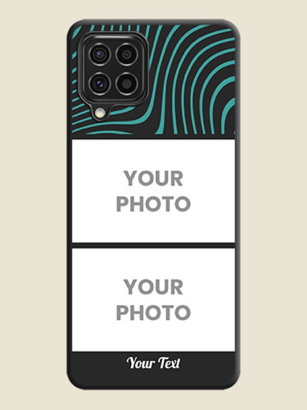 Custom Wave Pattern with 2 Image Holder on Space Black Personalized Soft Matte Phone Covers - Galaxy F62 - alternate view