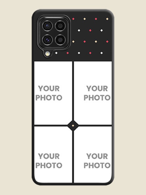 Custom Multicolor Dotted Pattern with 4 Image Holder on Space Black Custom Soft Matte Phone Cases - Galaxy F62 - alternate view