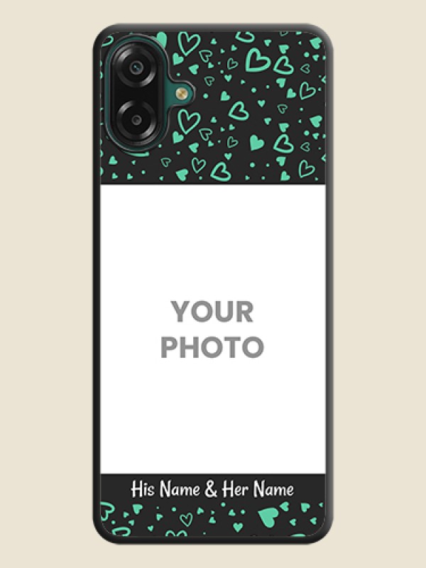 Custom Sea Green Indefinite Love Pattern on Photo On Space Black Custom Soft Matte Mobile Back Cover - Samsung Galaxy F70e 5G - alternate view