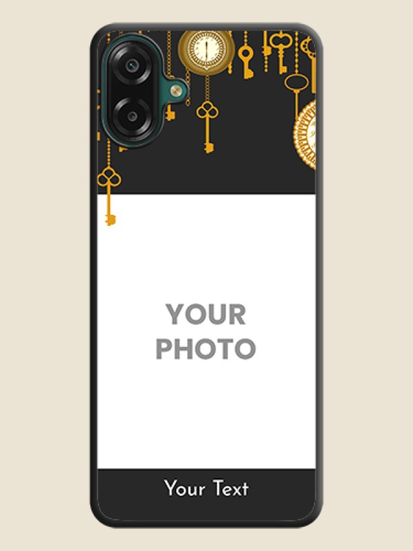 Custom Decorative Design with Text On Space Black Custom Soft Matte Mobile Back Cover - Samsung Galaxy F70e 5G - alternate view