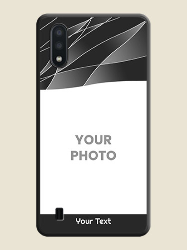 Custom Mixed Wave Lines on Photo on Space Black Soft Matte Mobile Cover - Galaxy M01 - alternate view