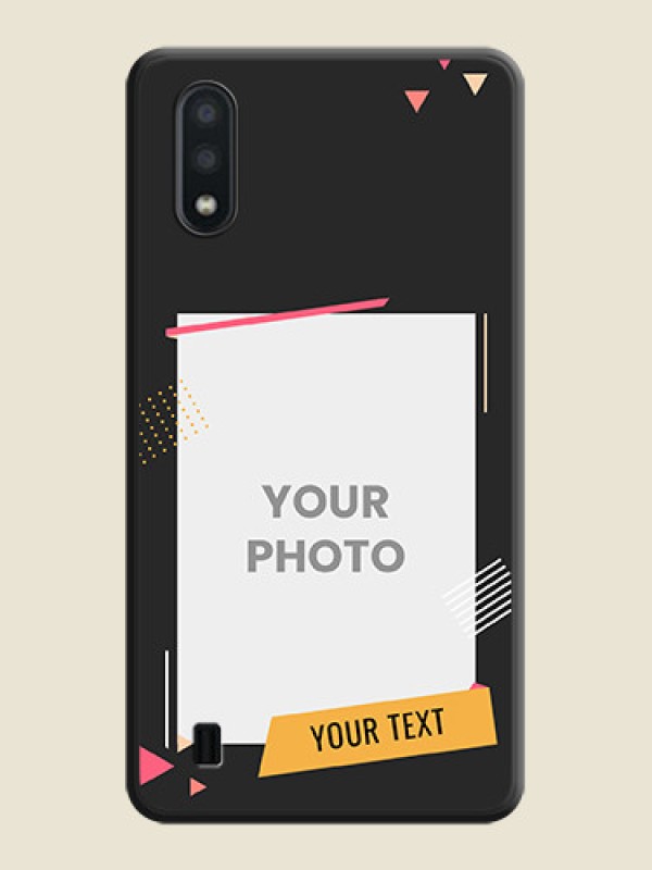 Custom Photo Frame with Triangle Small Dots on Photo on Space Black Soft Matte Back Cover - Galaxy M01 - alternate view