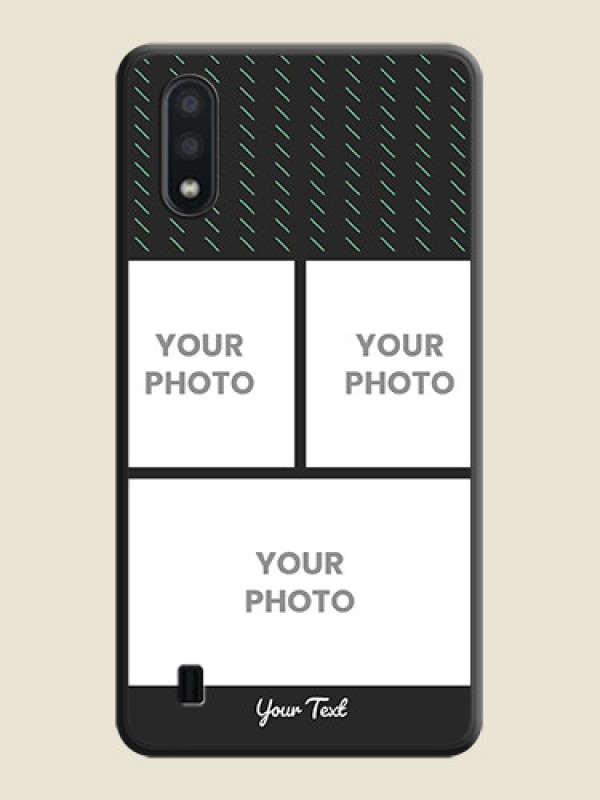 Custom Cross Dotted Pattern with 2 Image Holder  on Personalised Space Black Soft Matte Cases - Galaxy M01 - alternate view