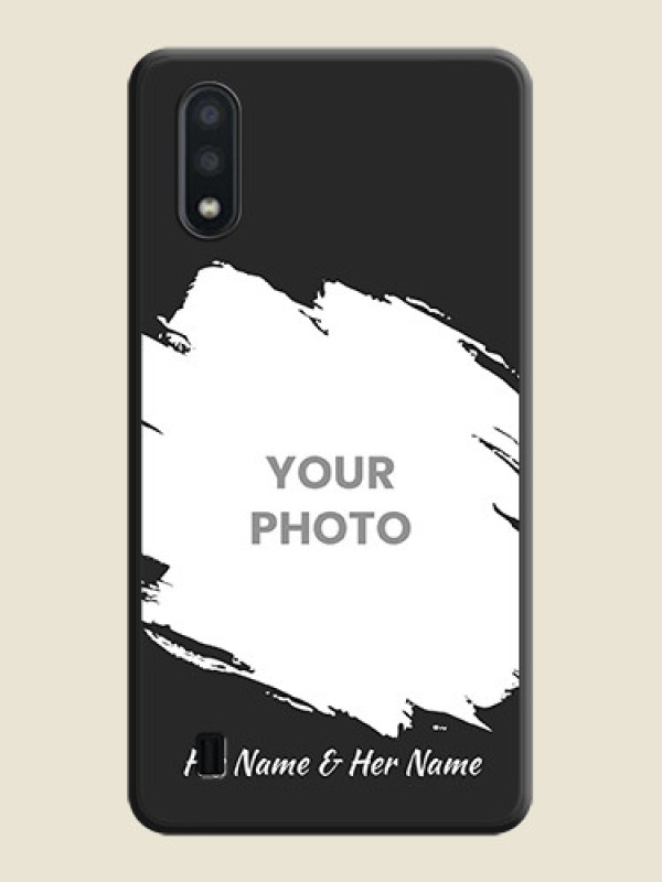 Custom Grunge Brush Strokes on Photo on Space Black Soft Matte Back Cover - Galaxy M01 - alternate view