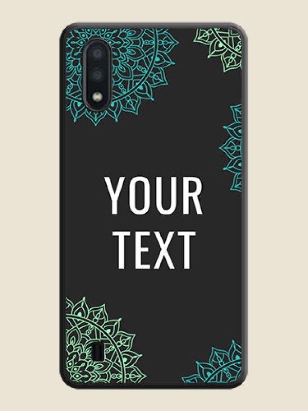 Custom Your Name with Floral Design on Space Black Custom Soft Matte Back Cover - Galaxy M01 - alternate view