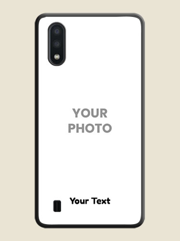 Custom Full Single Pic Upload With Text On Space Black Personalized Soft Matte Phone Covers -Samsung Galaxy M01 - alternate view
