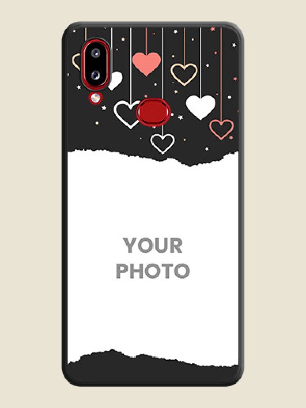 Custom Love Hangings with Splash Wave Picture on Space Black Custom Soft Matte Phone Back Cover - Samsung Galaxy M01s - alternate view