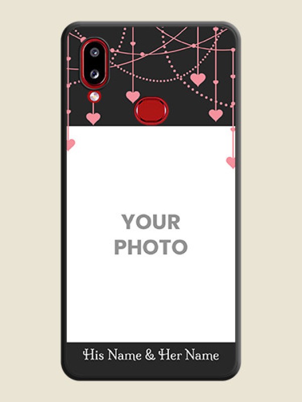 Custom Pink Love Hangings with Text on Space Black Custom Soft Matte Back Cover - Samsung Galaxy M01s - alternate view