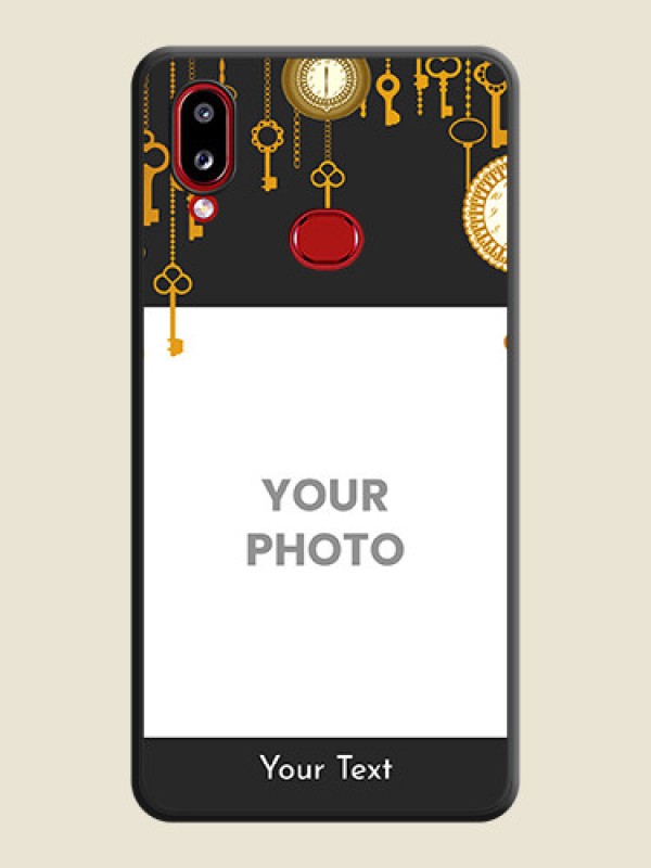 Custom Decorative Design with Text on Space Black Custom Soft Matte Back Cover - Samsung Galaxy M01s - alternate view