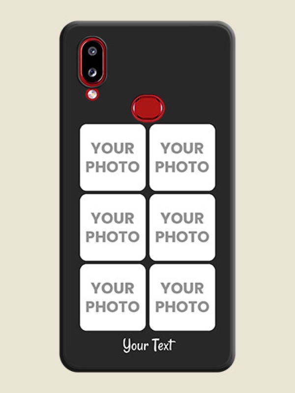 Custom Floral Art with 6 Image Holder on Photo on Space Black Soft Matte Mobile Case - Samsung Galaxy M01s - alternate view