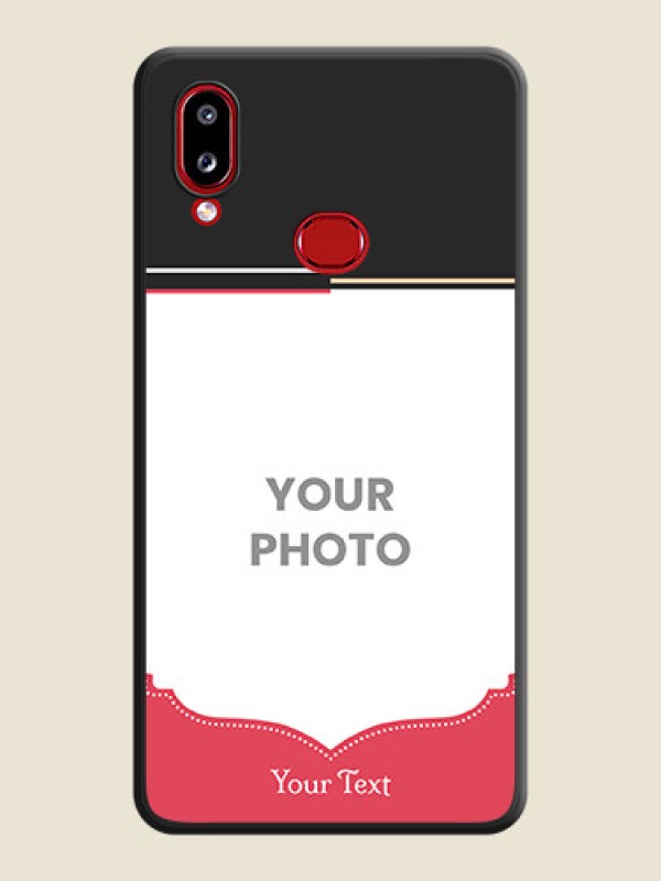 Custom Classic Plain Design with Name on Photo on Space Black Soft Matte Phone Cover - Samsung Galaxy M01s - alternate view