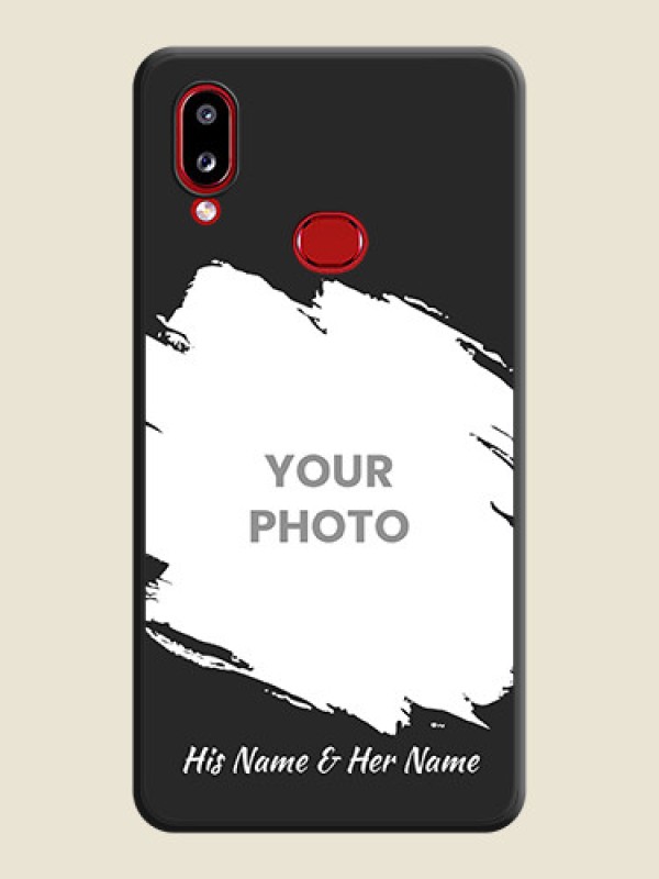 Custom Grunge Brush Strokes on Photo on Space Black Soft Matte Back Cover - Samsung Galaxy M01s - alternate view