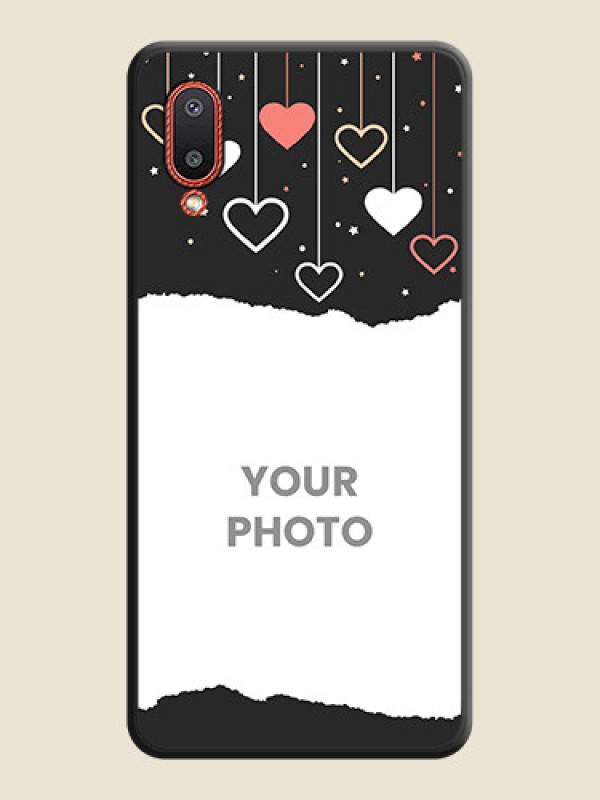 Custom Love Hangings with Splash Wave Picture on Space Black Custom Soft Matte Phone Back Cover - Galaxy M02 - alternate view