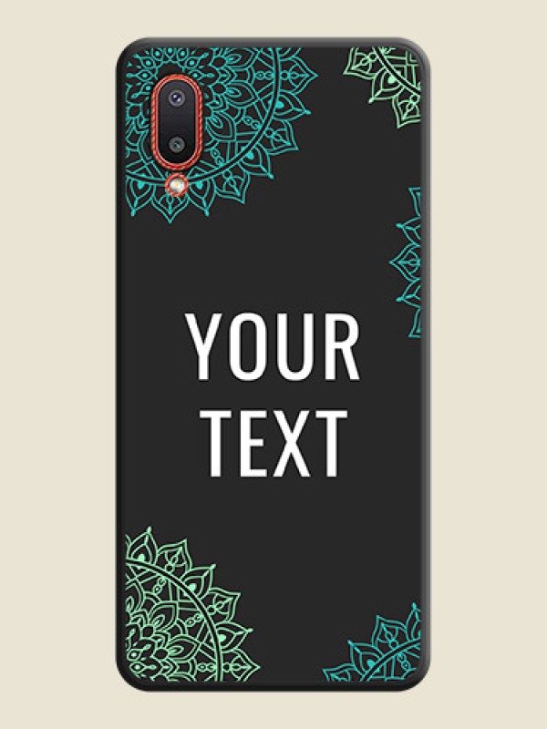 Custom Your Name with Floral Design on Space Black Custom Soft Matte Back Cover - Galaxy M02 - alternate view