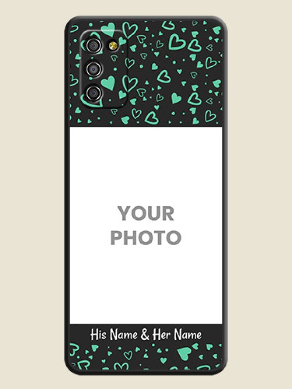 Custom Sea Green Indefinite Love Pattern on Photo on Space Black Soft Matte Mobile Cover - Galaxy M02s - alternate view
