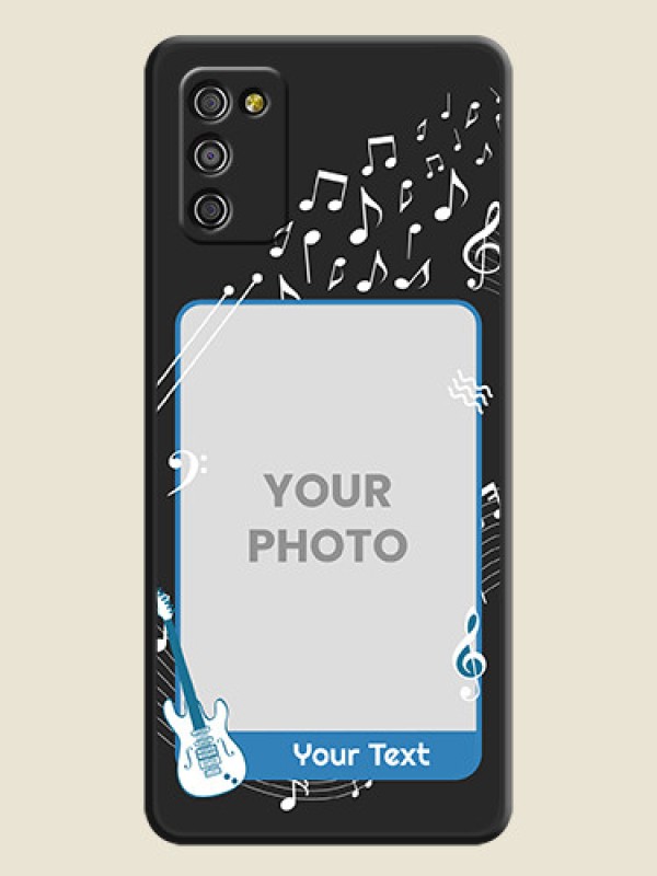 Custom Musical Theme Design with Text on Photo on Space Black Soft Matte Mobile Case - Galaxy M02s - alternate view