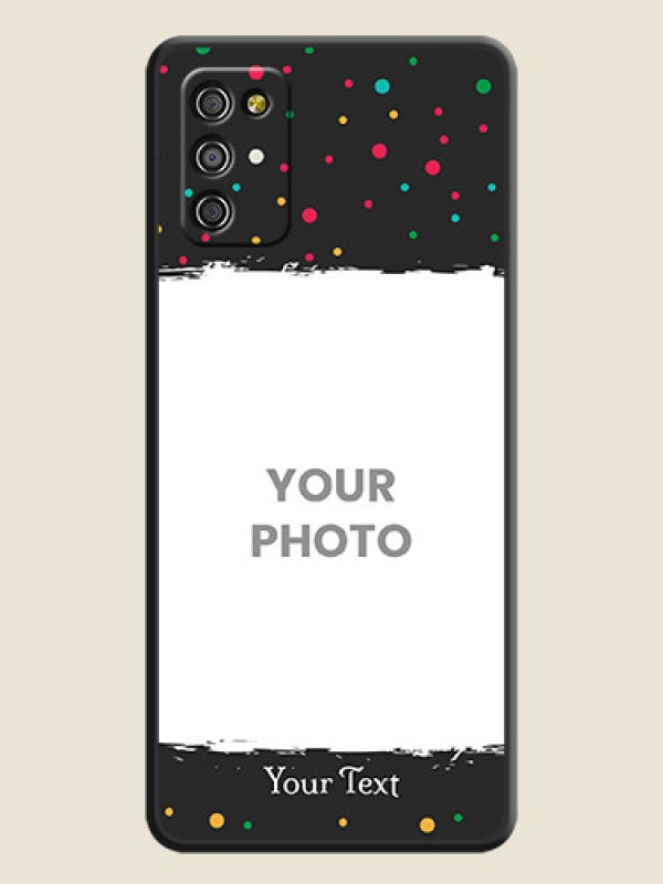 Custom Multicolor Dotted Pattern with Text on Space Black Custom Soft Matte Phone Back Cover - Galaxy M02s - alternate view