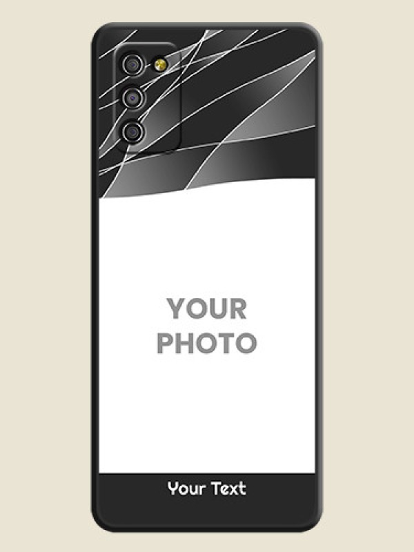 Custom Mixed Wave Lines on Photo on Space Black Soft Matte Mobile Cover - Galaxy M02s - alternate view