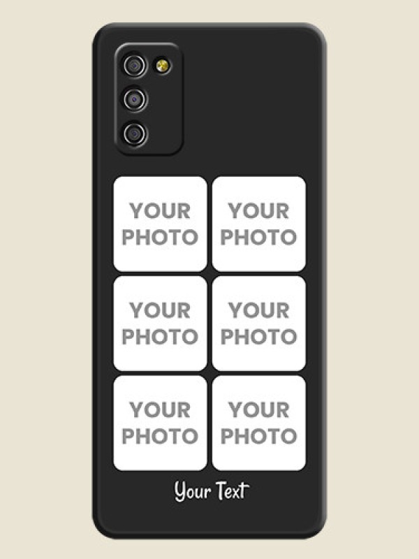 Custom Floral Art with 6 Image Holder on Photo on Space Black Soft Matte Mobile Case - Galaxy M02s - alternate view