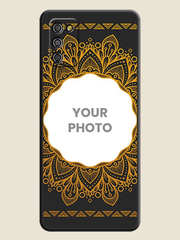 Custom Round Image with Floral Design on Photo on Space Black Soft Matte Mobile Cover - Galaxy M02s - alternate view