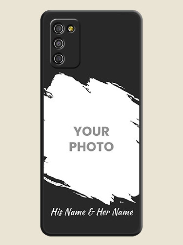 Custom Grunge Brush Strokes on Photo on Space Black Soft Matte Back Cover - Galaxy M02s - alternate view