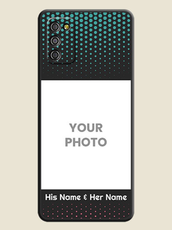 Custom Faded Dots with Grunge Photo Frame and Text on Space Black Custom Soft Matte Phone Cases - Galaxy M02s - alternate view